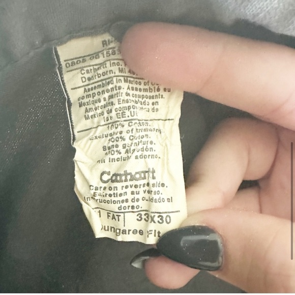 Carhartt Canvas Work Dungarees Loose Fit Pants B151 FAT Fatigue Gray 33 x 30 - Picture 5 of 11